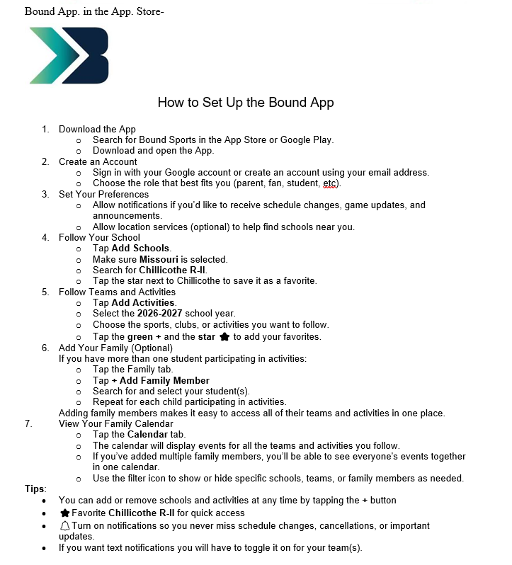 Sports Information - Bound App