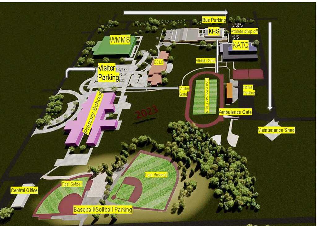 Activity Campus Map showing visitor parking and the stadium.