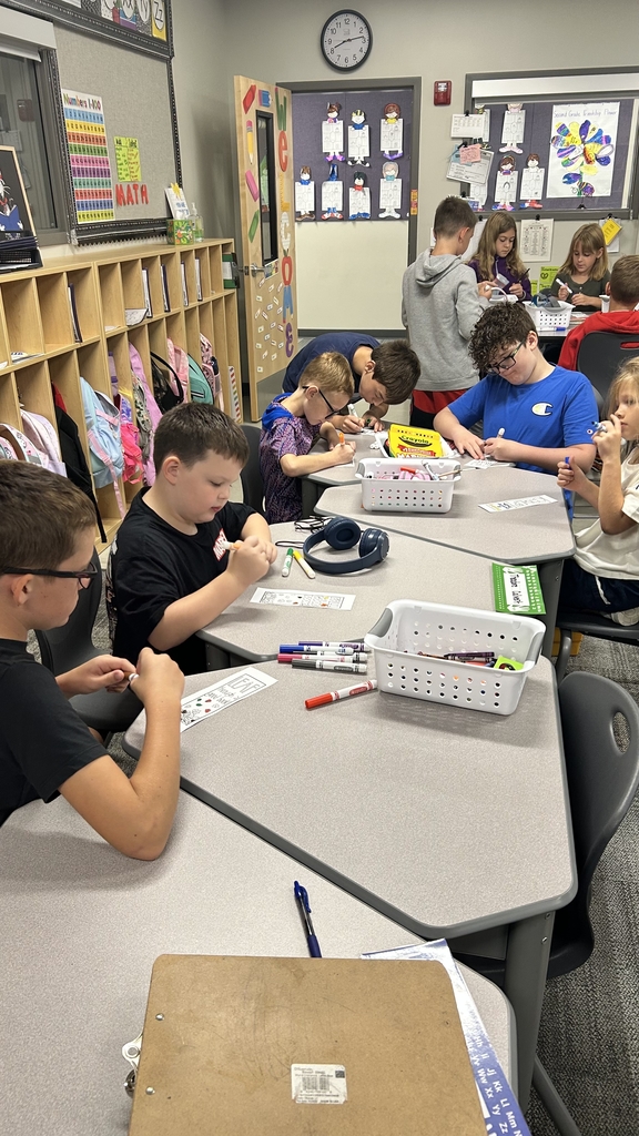 Fifth graders from Mrs. Davis' class joined Second graders from Ms. Myers' class to created fall themed bookmarks for reading!