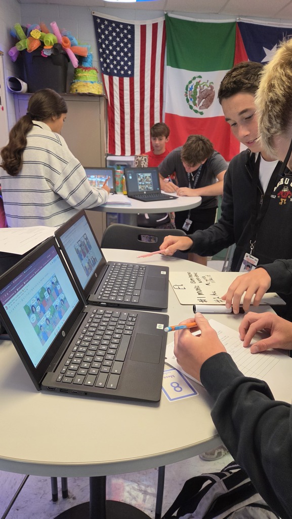 CHS Spanish students working in class.