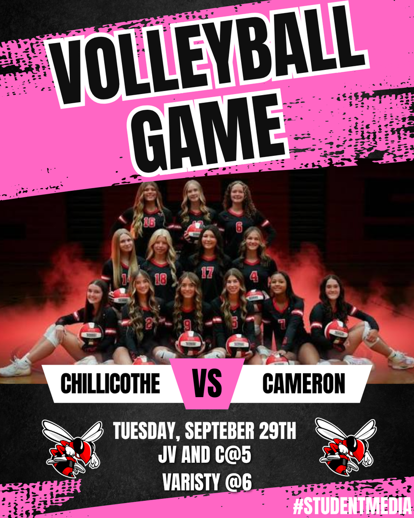 Chillicothe VS Cameron, Jv and C at 5pm variety follows at 6pm. 