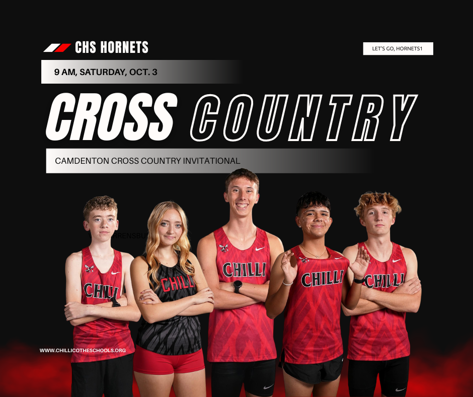 Best of luck to our CHS Girls and Boys Cross Country teams tomorrow at the Camdenton Invitational!  The meet begins at 9:00 AM in Camdenton. We’re cheering you on for strong races, great times, and a great day on the course.  Go Hornets!