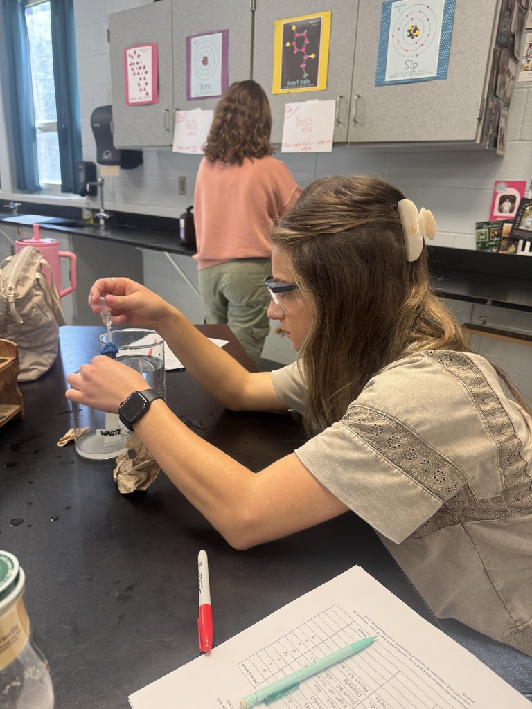 A chemistry student works on building mini rockets.