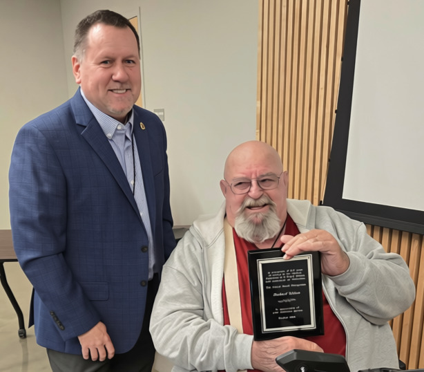 Richard Wilson (right) with Dr. Brian Sherrow (left)
