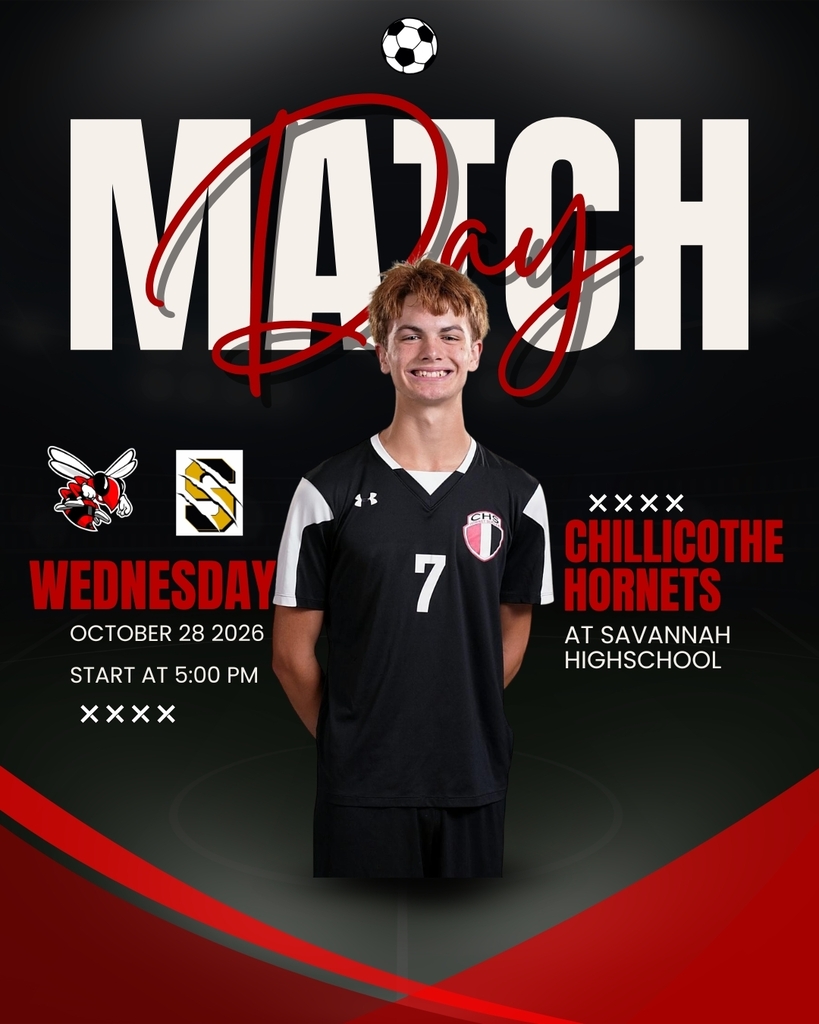 Chillicothe Hornets soccer game away today against Savannah at 5:00 pm