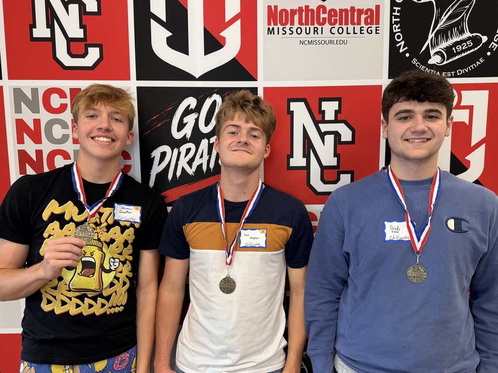 Adrian Trantham, Jesse Hughes and Brody Finley with medals after Test Your Vitals Team Competition