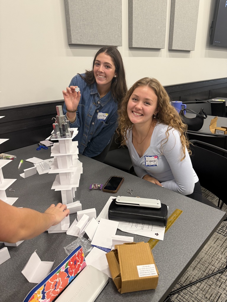 Lexi Lybarger and Lydia Bondderer in the engineering Competition.