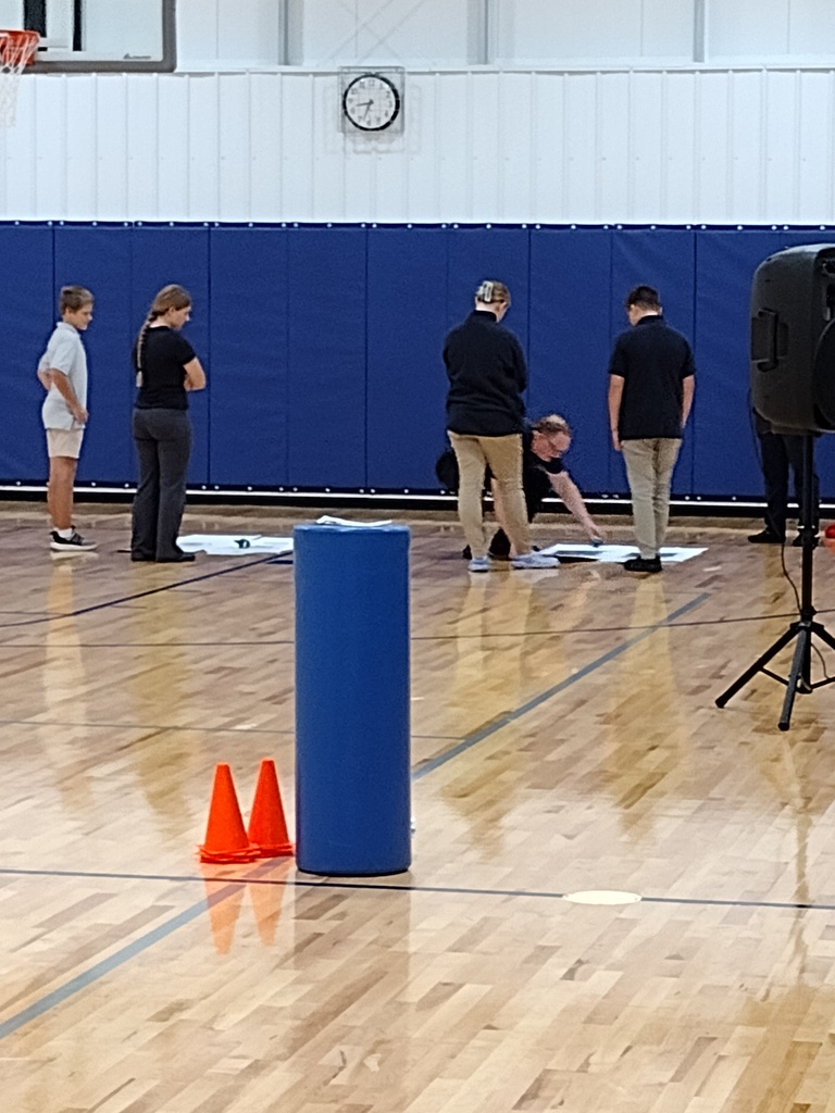 Putting together donation boxes.