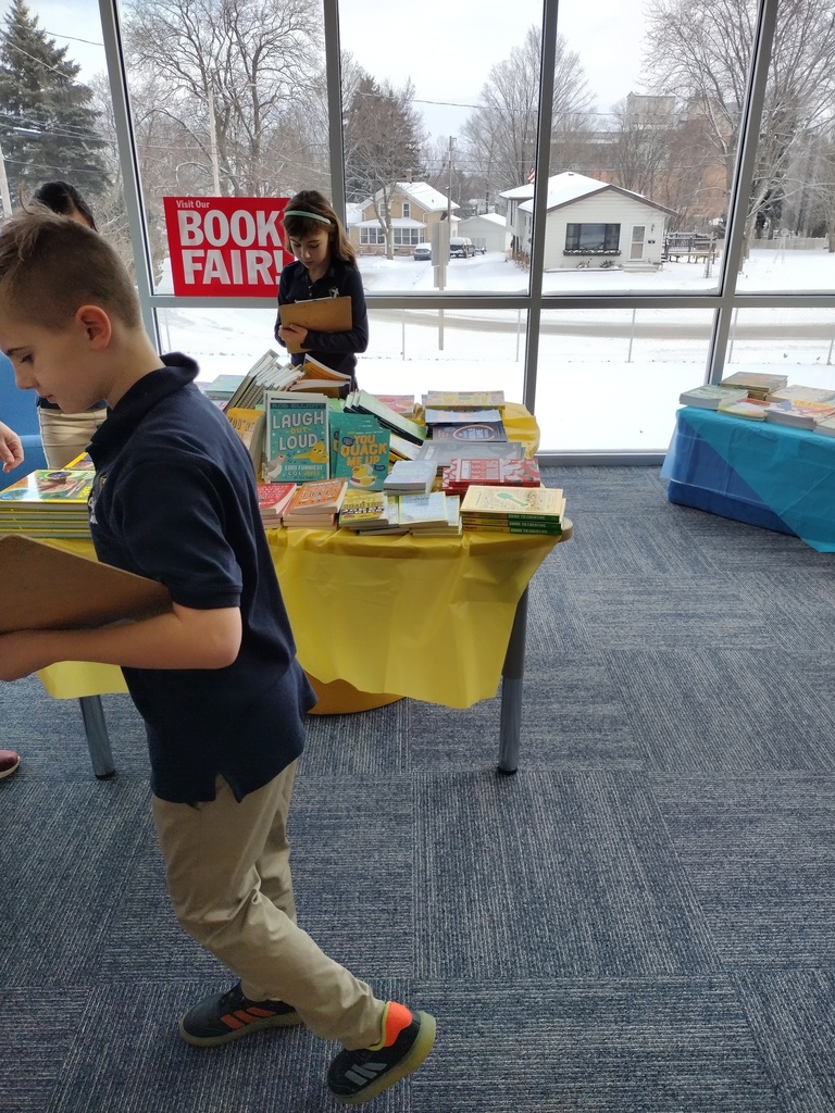 Students are excited to preview the Book Fair.