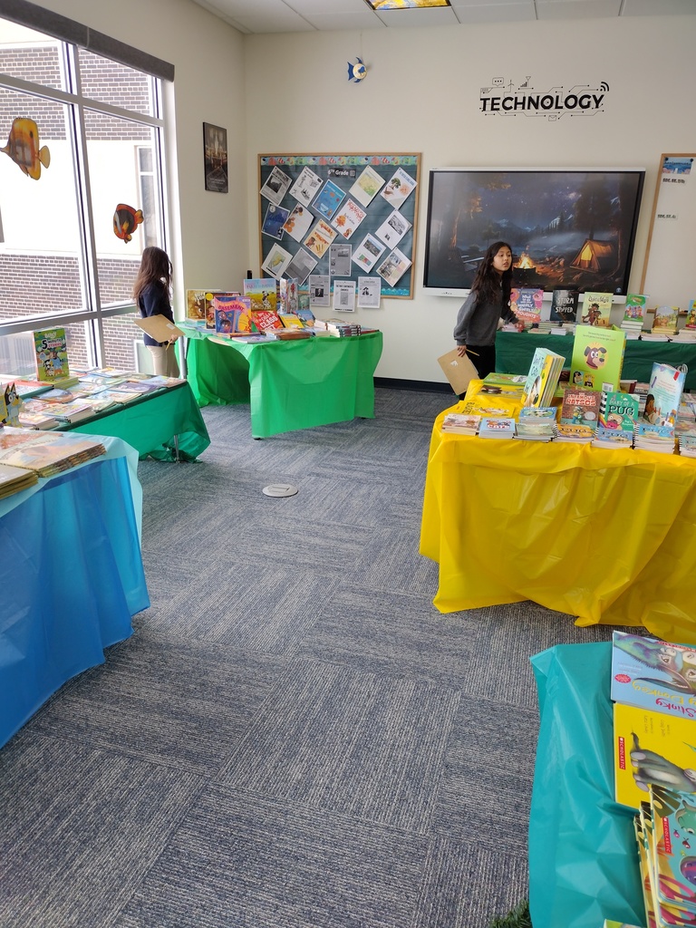 Students are excited to preview the Book Fair.