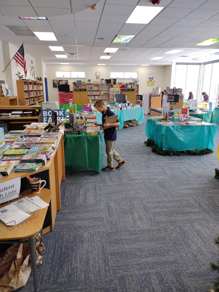 Students are excited to preview the Book Fair.