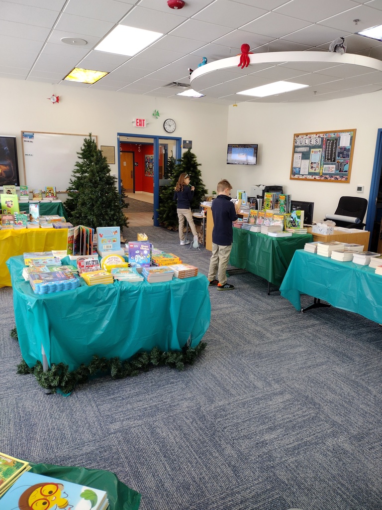 Students are excited to preview the Book Fair.