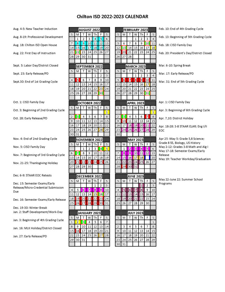 2022-2023 School Calendar