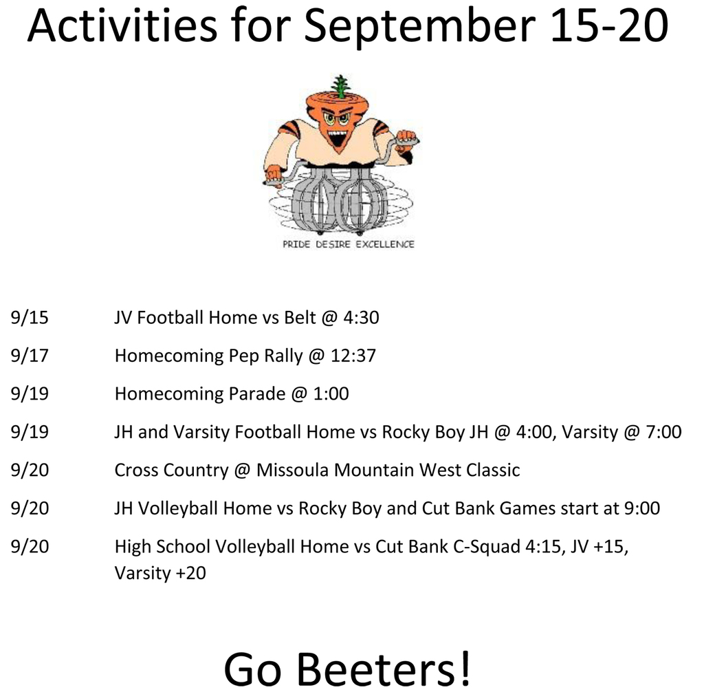 activities schedule
