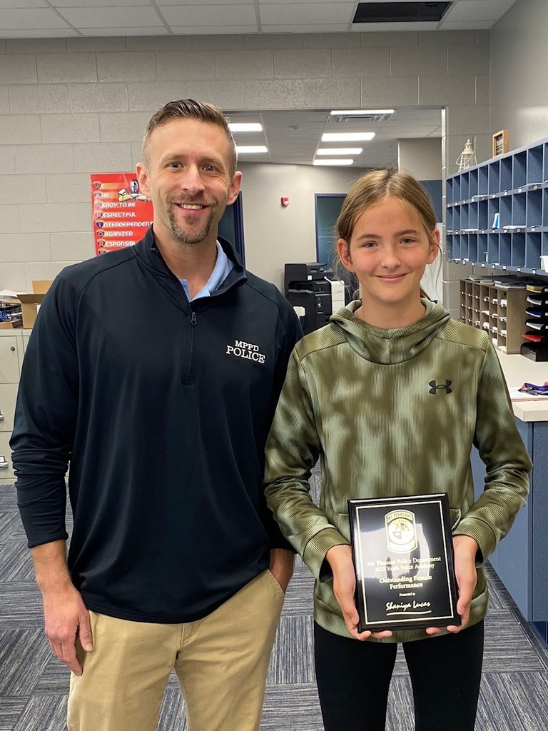 Shaniya Lucas Youth Police Academy Award