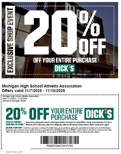 MHSAA 20% Off Weekend