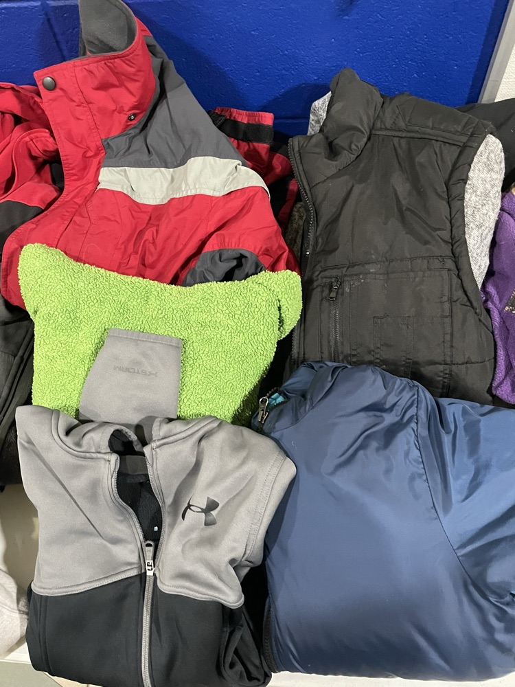 Zip ups, sweatshirts, coats 