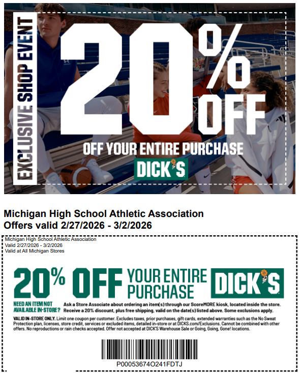 Dick's Sporting Goods 20% off