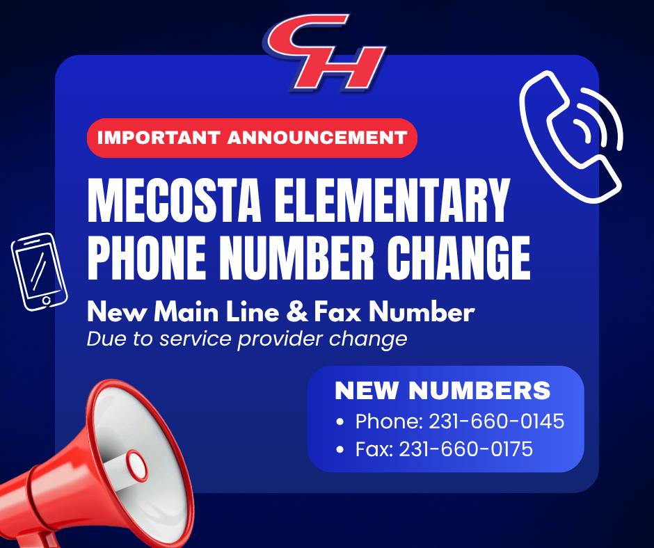Mecosta Elementary Phone Number Change announcement