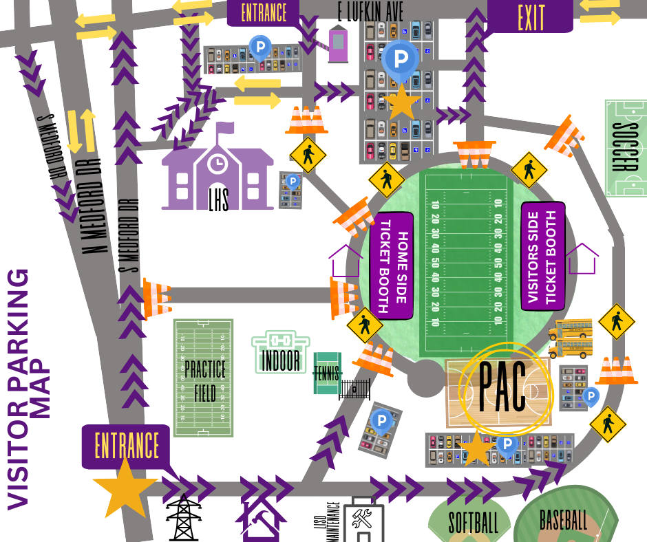 Lufkin PAC Parking Map