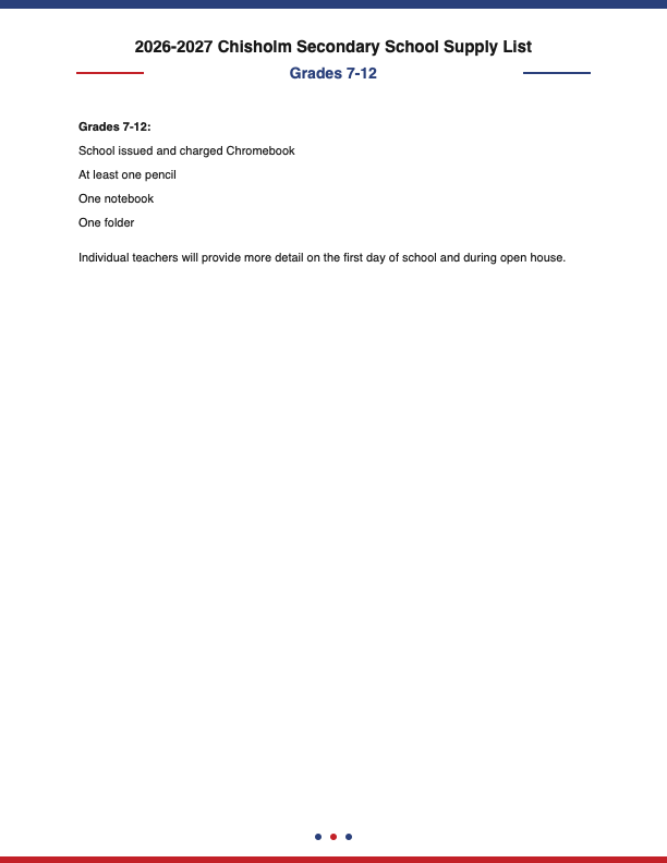 supply list