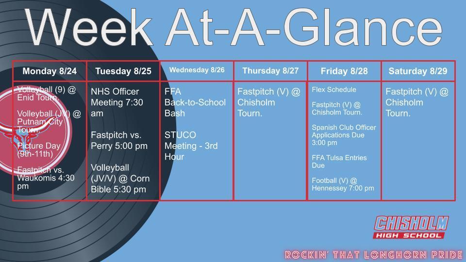 CHS Week At-A-Glance
