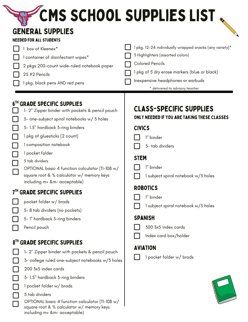 School Supply List