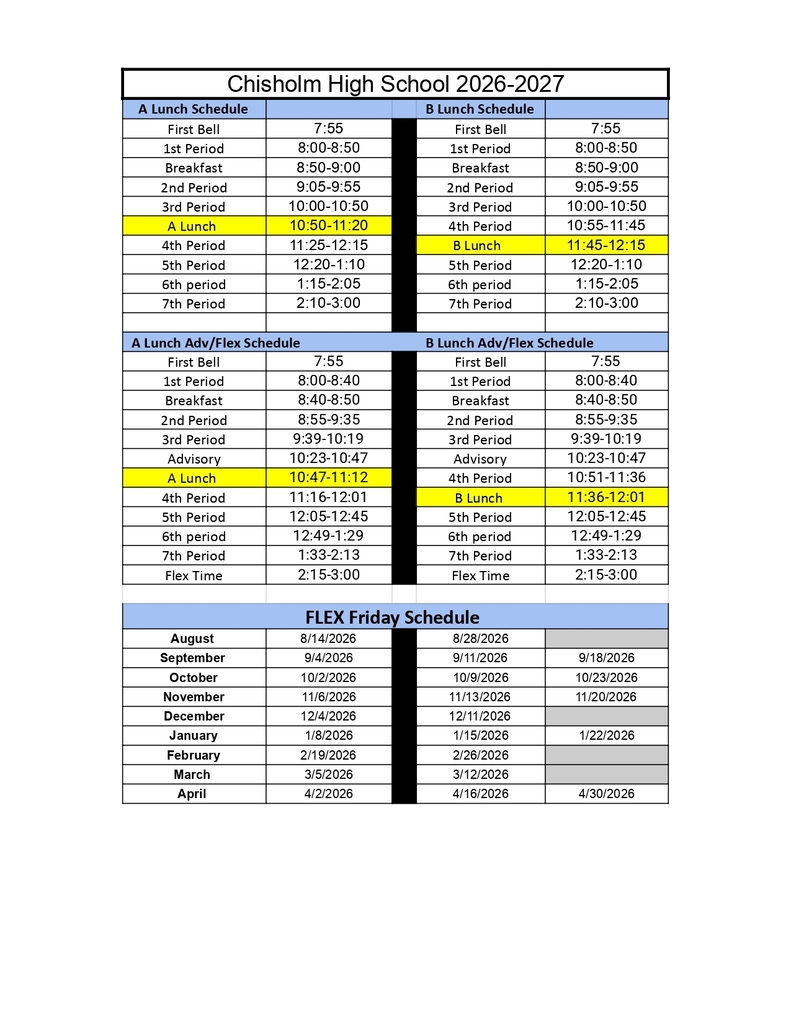 Bell Schedule