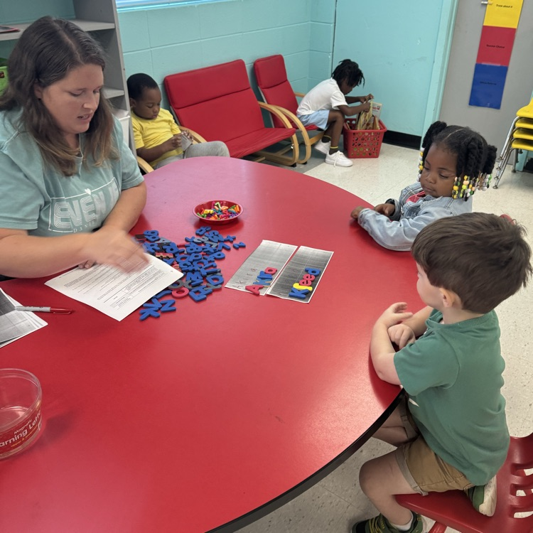 PreK students working hard!