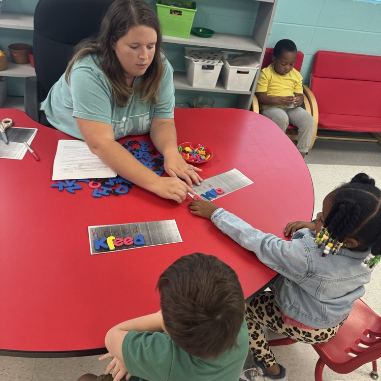 PreK students working hard!