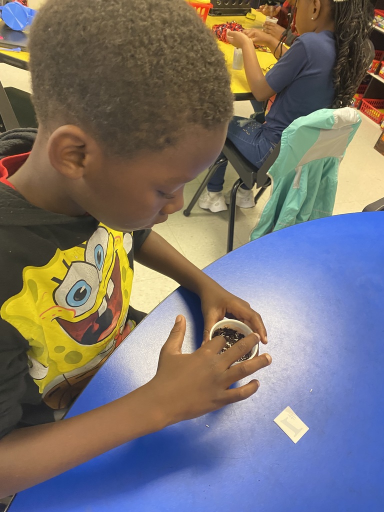 1st Grade students plant seeds and make LEGO model plants