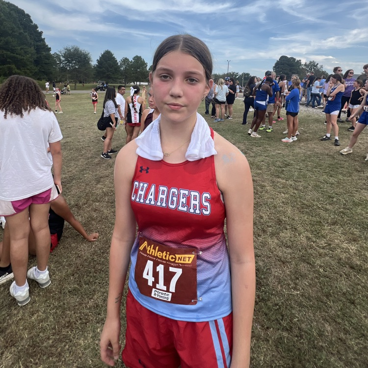 Charleigh Hollis is cooling off after her race 