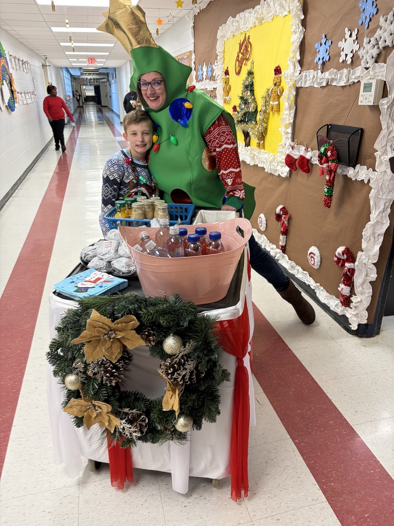Ms Allyn and her Christmas Breakfast Cart
