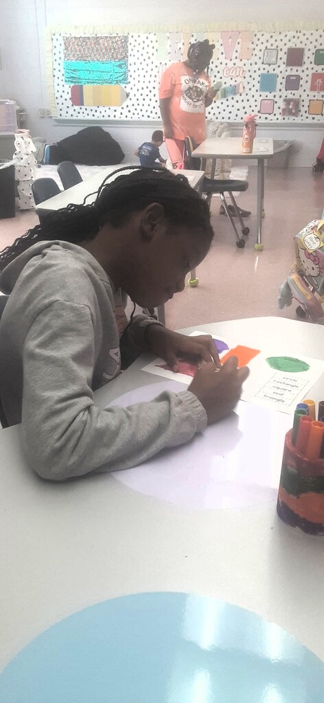 Working hard in Mrs. Carmen and Mrs. Christle's room at AES!