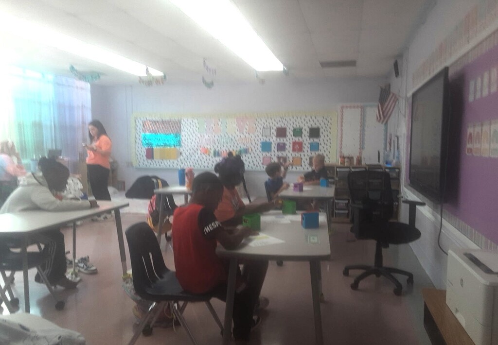 Working hard in Mrs. Carmen and Mrs. Christle's room at AES!