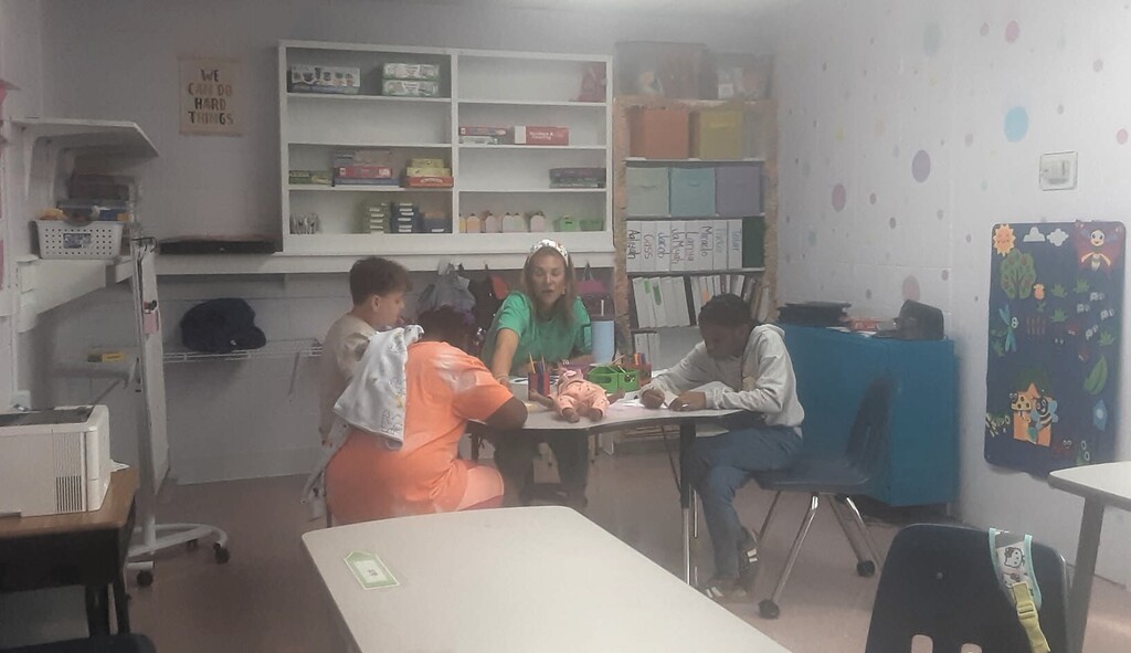 Working hard in Mrs. Carmen and Mrs. Christle's room at AES!