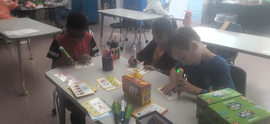 Working hard in Mrs. Carmen and Mrs. Christle's room at AES!