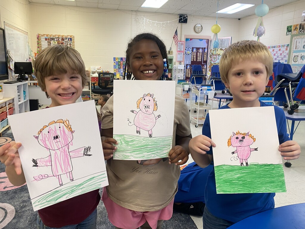 Pig in a Wig directed drawing