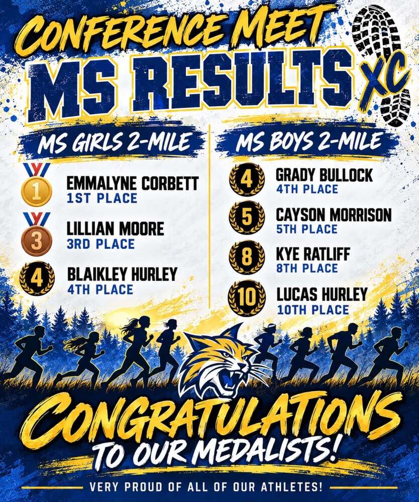 Congratulations to our Medalists! MS Girls & Boys 2 Mile: Chouteau took First, Third, fourth, fifth, eighth, and tenth!