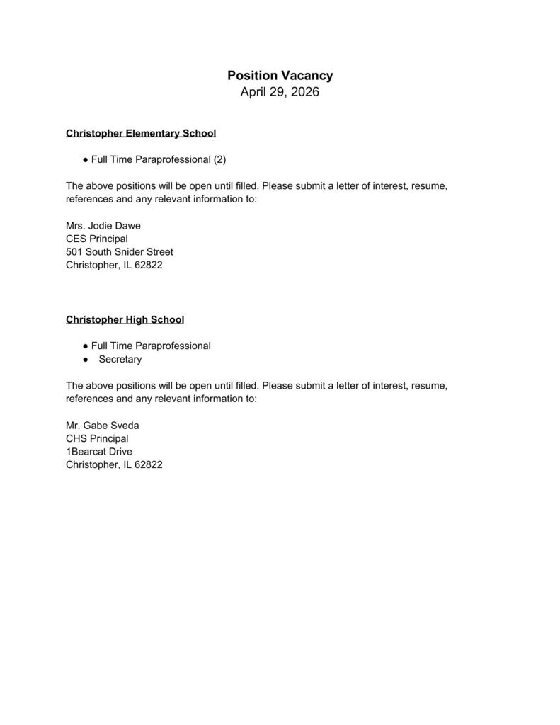 Open Positions