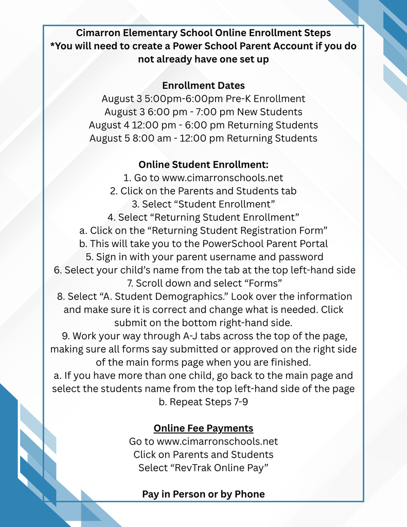 Online enrollment
