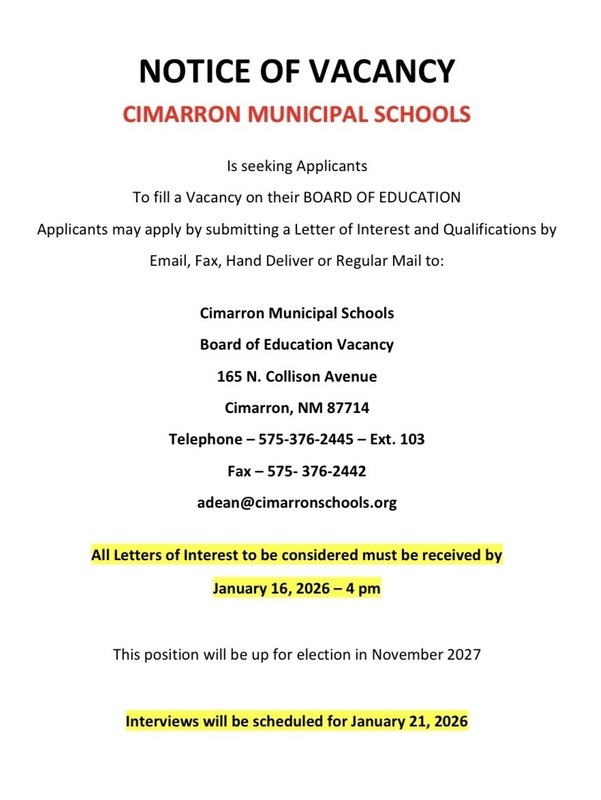 Notice of Vacancy 