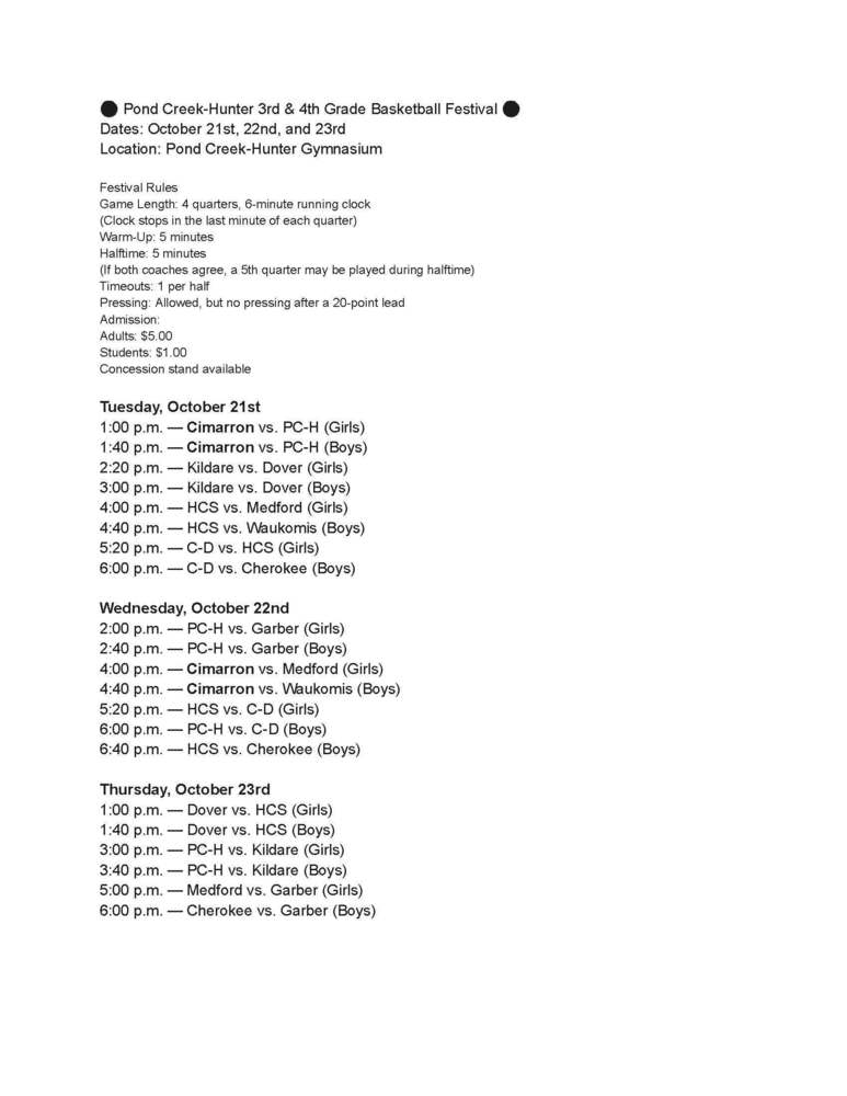 Pond Creek 3rd & 4th