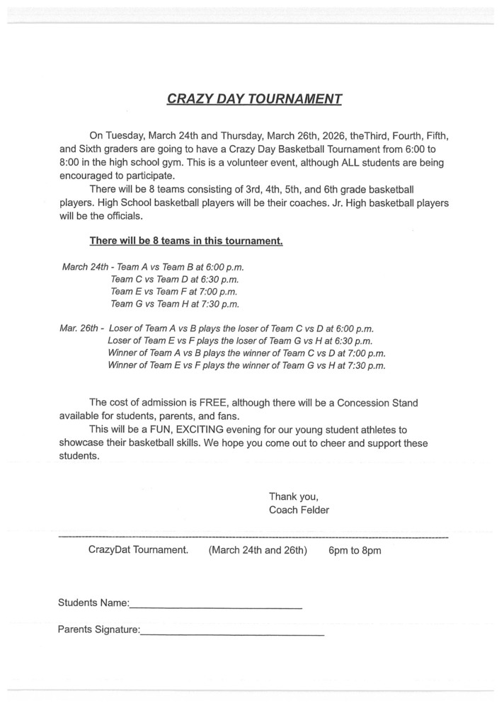 Crazy Day Tournament 