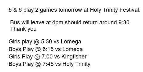 Holy Trinity 5/6 grade festival