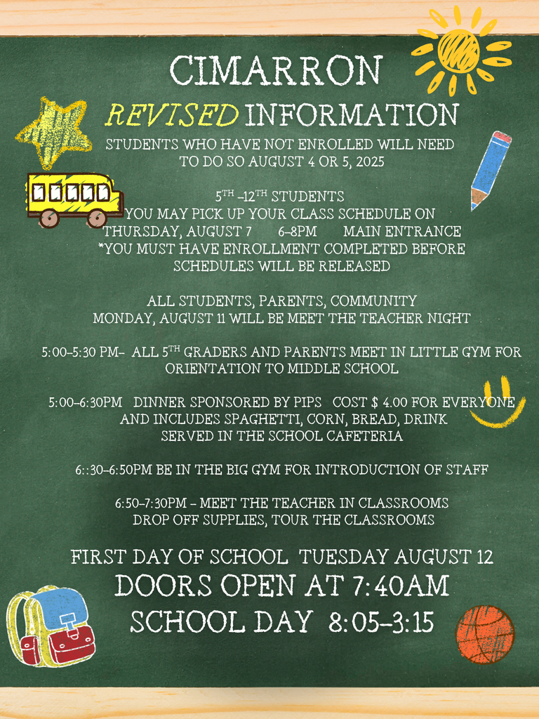 CIMARRON SCHOOL INFORMATION