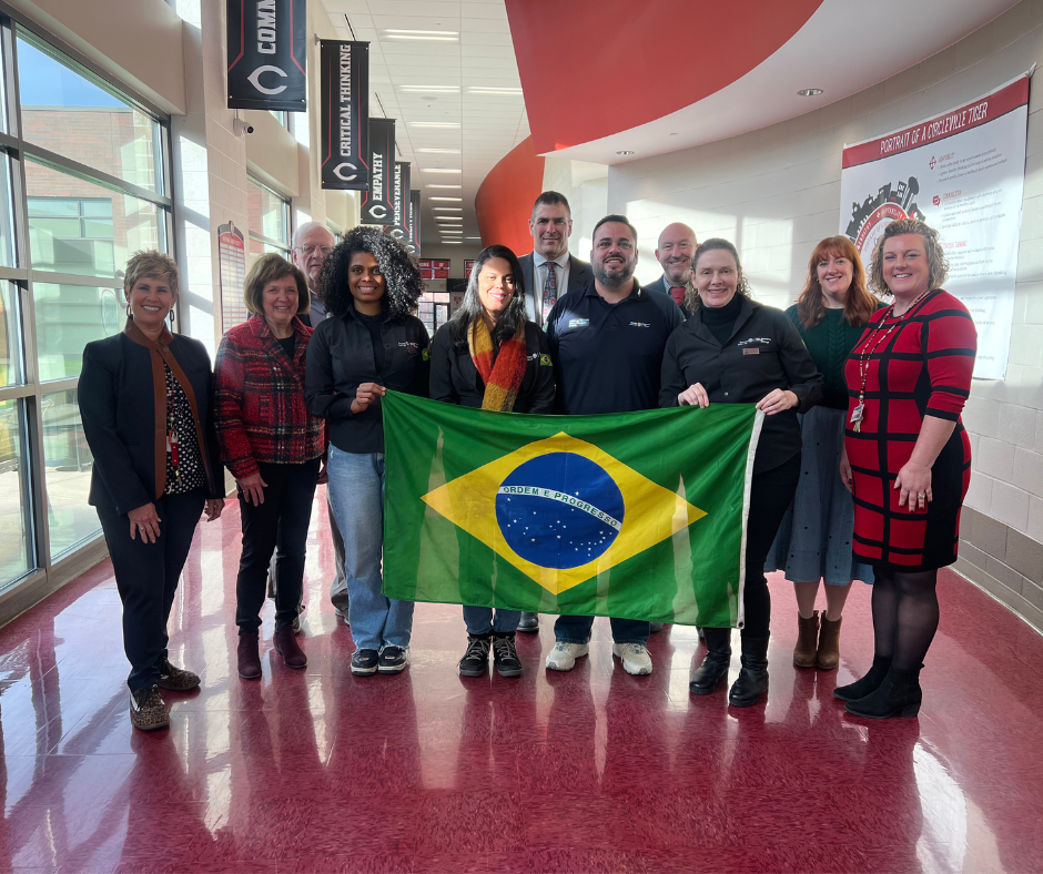 group of Brazilian educators visiting circleville city schools