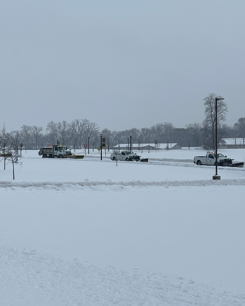 snow plows clearing campus