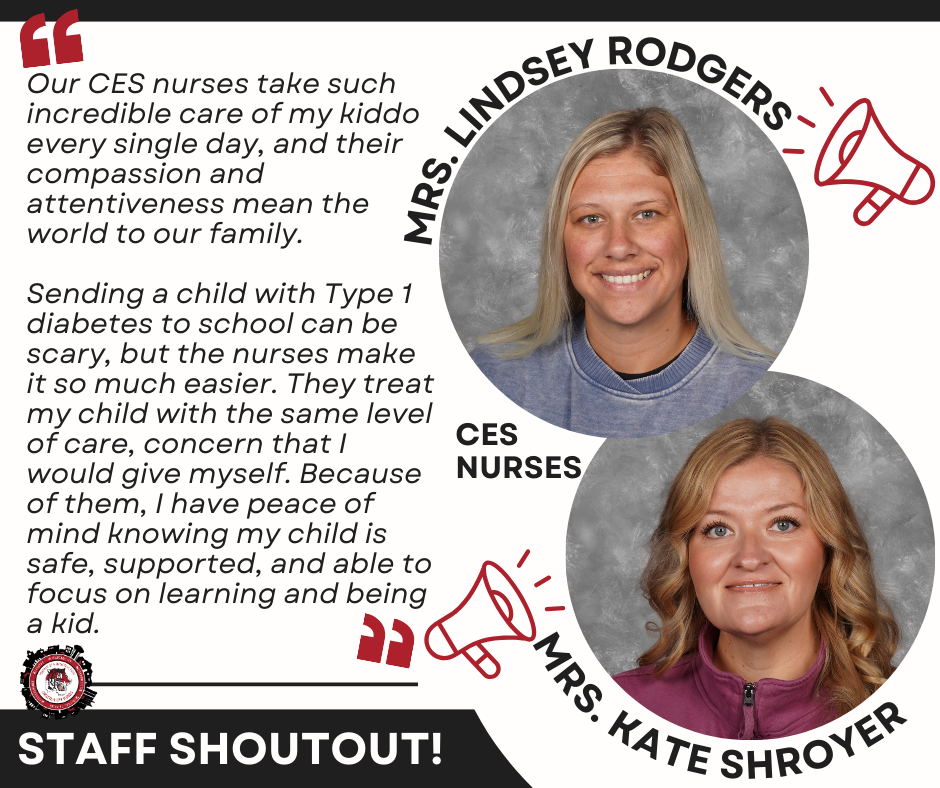 wow wednesday graphic recognizing ces school nurses mrs. rodgers and mrs. shroyer