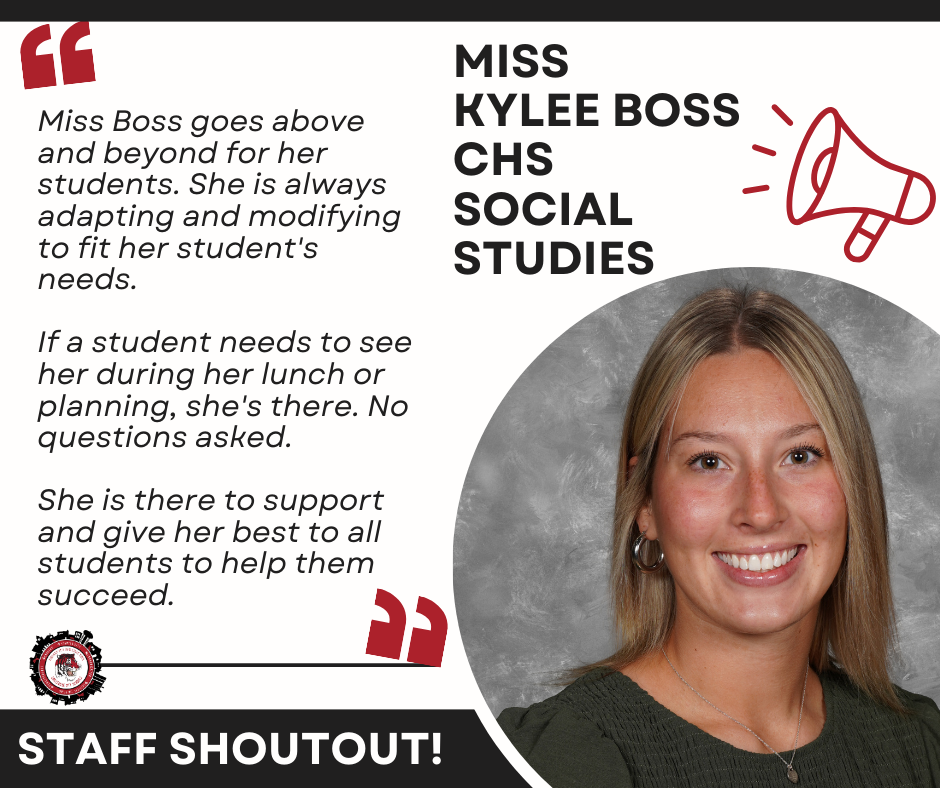 wow wednesday graphic recognizing chs teacher miss boss